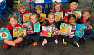 Westport South School with their new books